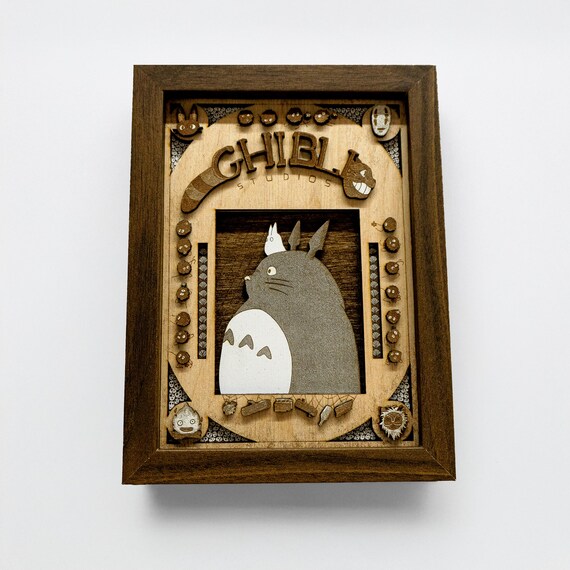 Handmade Ghibli Totoro 3D Wood Art | Anime Decor (13x18 cm)