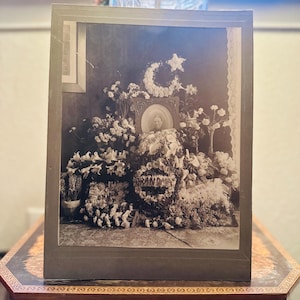 Tarjeta de gabinete con arreglos funerarios victorianos en tamaño XL