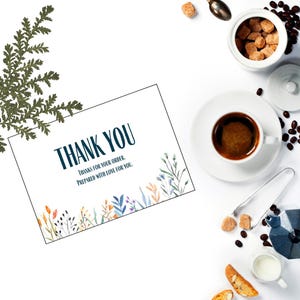 Floral Thank You Card, Printable, PDF, PNG Digital Card , Thank You Card , Wildflower Thank You Card ,Thanks Card,Print at Home Thanks Card