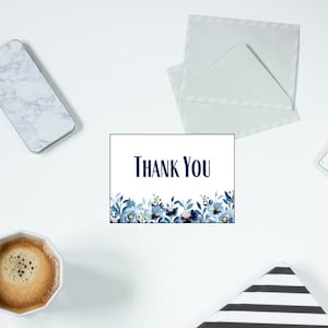 Thank You Card, Floral Thank You Card, Printable, PDF, PNG Digital Card