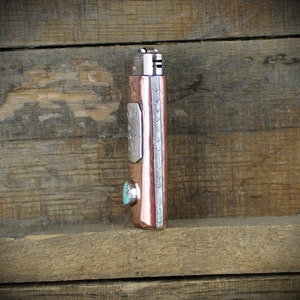 Copper Lighter Case with Natural Turquoise MADE TO ORDER image 5