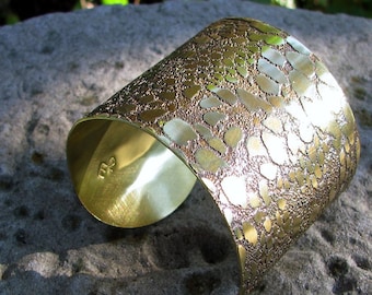 Snakeskin Brass Armor Cuff - MADE TO ORDER