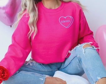 Candy Heart - Custom Text - Valentine’s Embroidered Sweatshirt