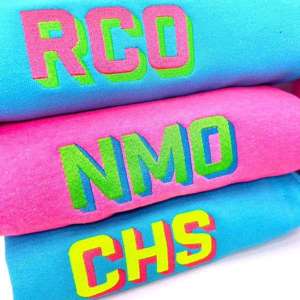 NEON Shadow Block Embroidered Monogram Sweatshirt