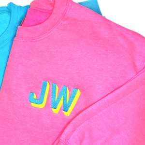 NEON Shadow Block Embroidered Monogram Sweatshirt image 6