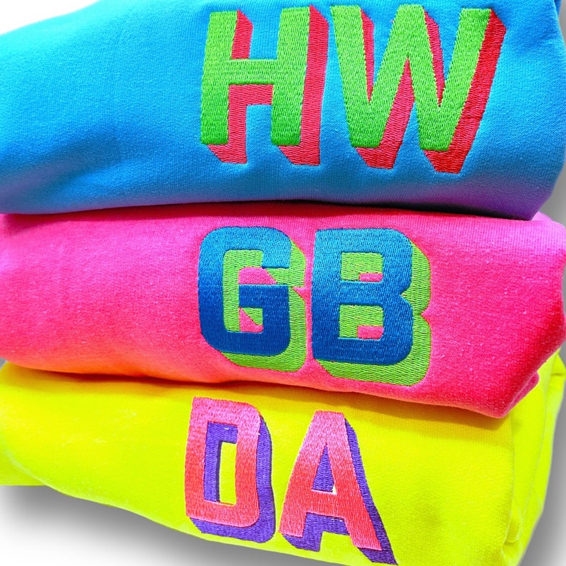 NEON Shadow Block Embroidered Monogram Sweatshirt image 1