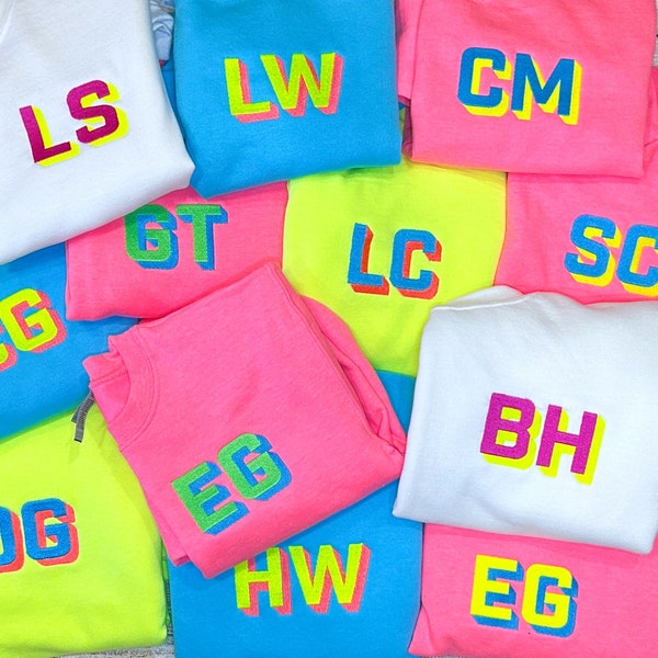 NEON Shadow Block Embroidered Monogram Sweatshirt