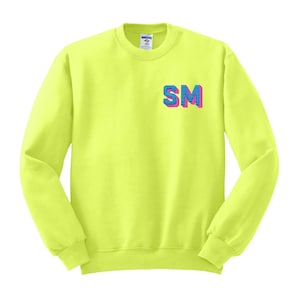 NEON Shadow Block Embroidered Monogram Sweatshirt Neon Yellow