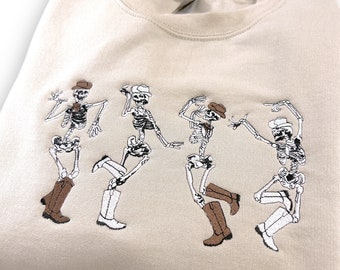 Halloween Cowboys Dancing Embroidered Sweatshirt