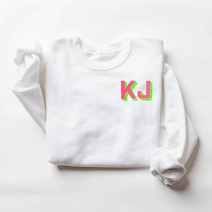 NEON Shadow Block Embroidered Monogram Sweatshirt