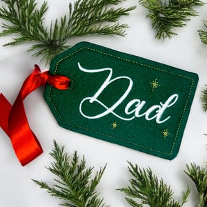 Personalized Embroidered Stocking Gift Tags - 3.5x5.5&quot;