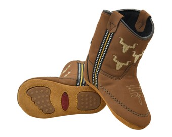 Brown Giraffe baby boots