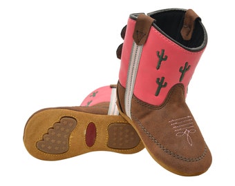 Pink Cacti Baby Boots