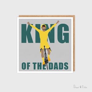 Beste fietserkaart voor vader, voor Vaderdag, voor verjaardag, Tour de France, fiets, fietsfan - Unieke, minimalistische kaart - King of the Dads