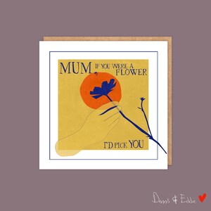 Carte de fête des mères, carte de fête des mères la plus mignonne, meilleure carte pour maman, pour belle-mère - « Maman, si tu étais une fleur, je te choisirais »
