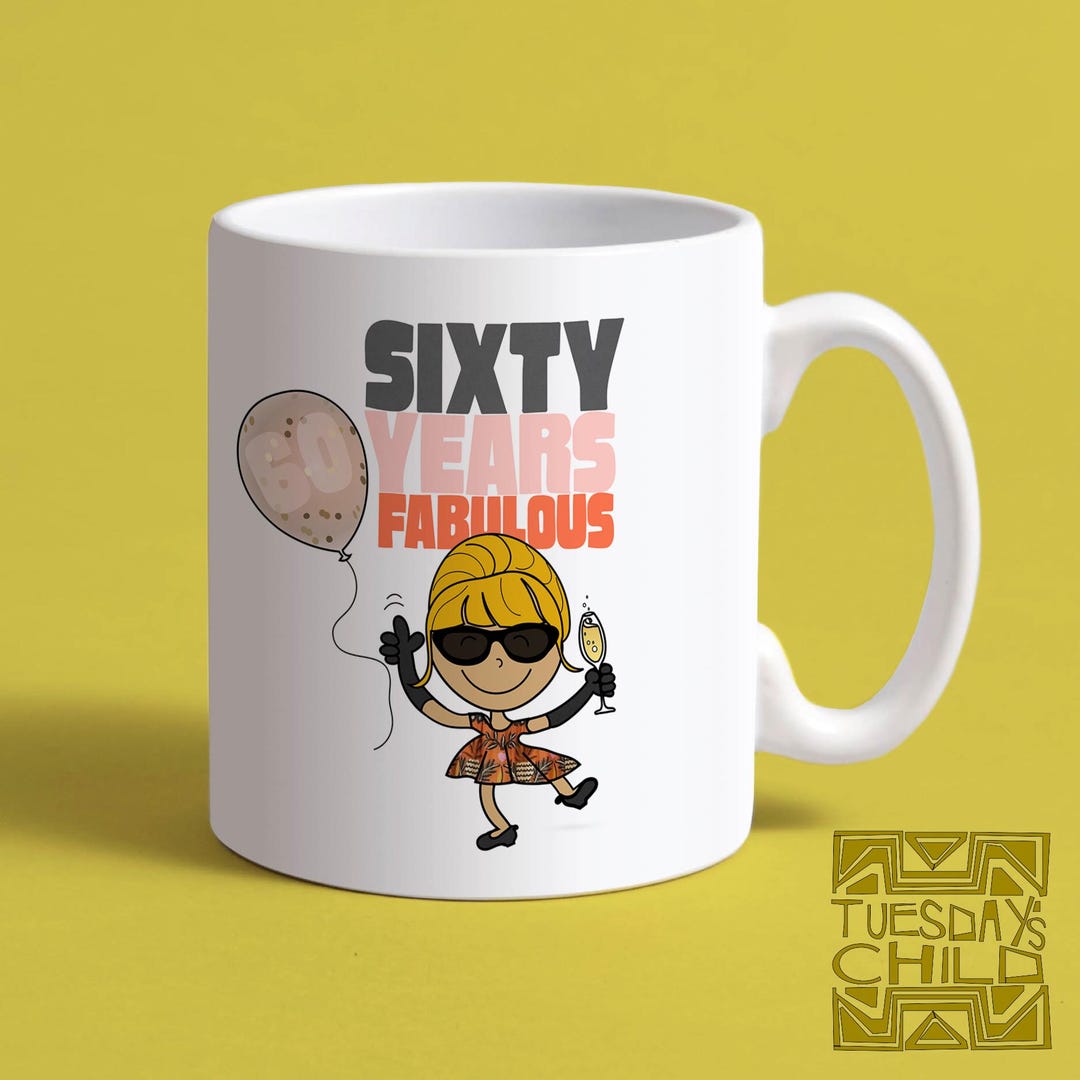 60th Birthday Mug & Card – “sixty Years Fabulous” Funny Novelty Gift ...