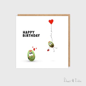 Cartão fofo, cartão de aniversário, para namorada, para namorado, para esposa, para marido, para parceiro, Olive You,