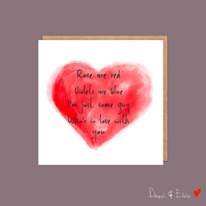 Tarjeta de amor, la mejor tarjeta de aniversario romántica para esposo, esposa, novia, novio - Las rosas son rojas...
