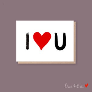 Tarjeta de amor, el mejor regalo de aniversario, la mejor tarjeta de aniversario para el esposo, para la esposa, para la novia, para el novio - I Heart/Love U