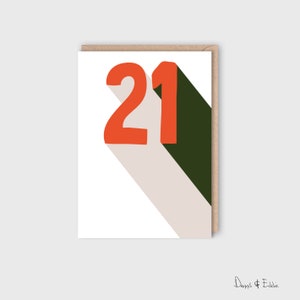 Carte d'anniversaire 21 ans, pour un ami, pour lui, pour elle, 21 aujourd'hui