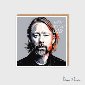 Carte d'anniversaire Tom Yorke, tasse Tom Yorke, coffret cadeau - Happy Birthday Creep