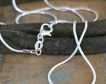 Snake Chain, Dainty Silver Necklace, 925 Sterling Silver