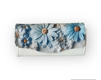 Blue Daisy Wristlet Wallet