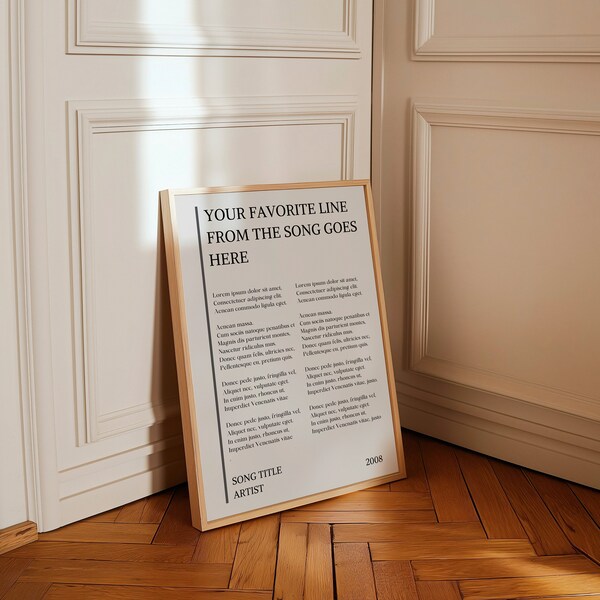Lyric Poster - Etsy UK