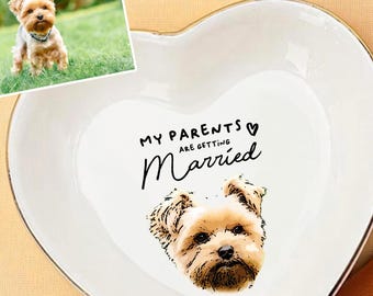 Custom Pet Portrait Ring Dish, Engagement Gift, Ceramic Jewelry Holder, Custom Pet Photo