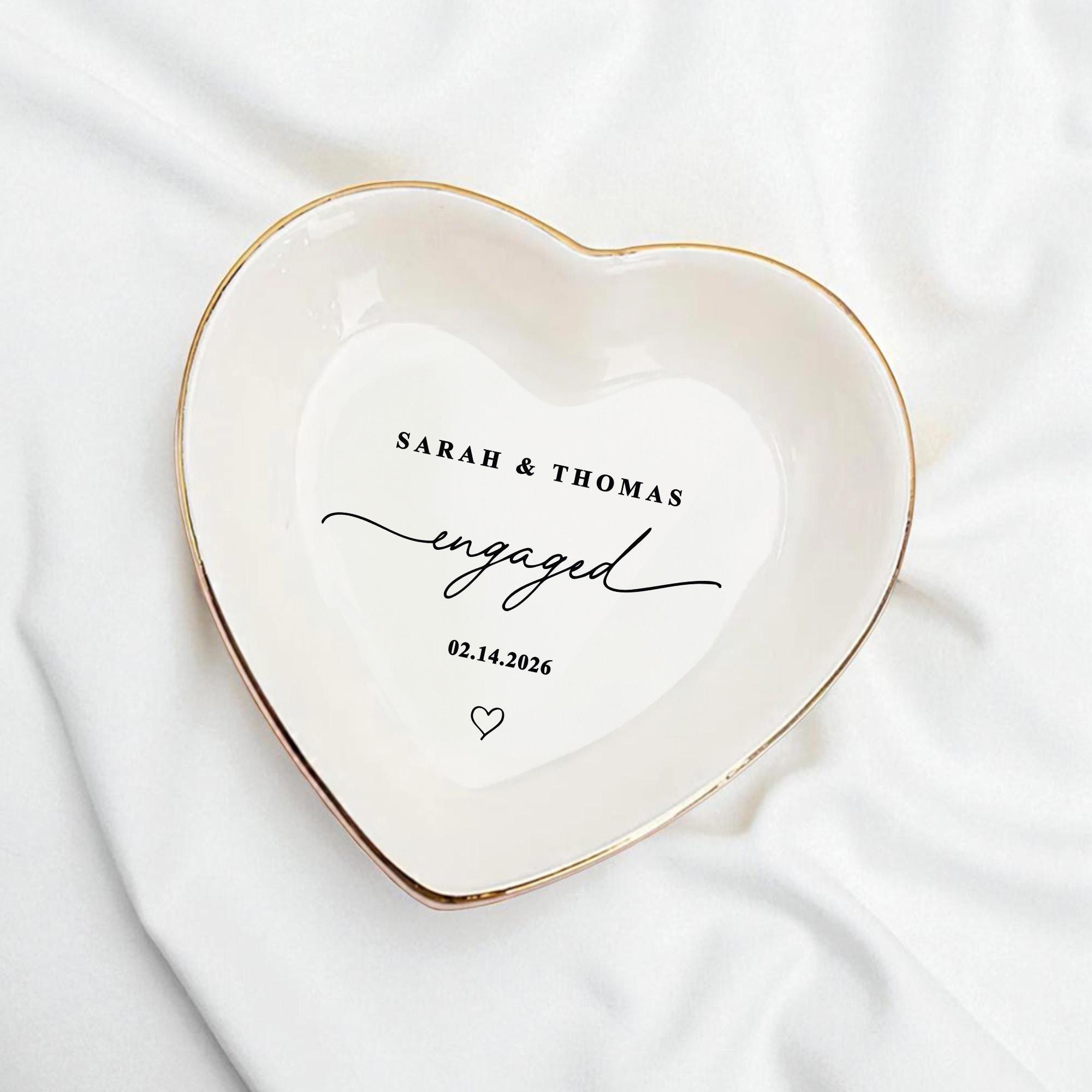 Personalized Engagement Ring Dish, Custom Ceramic Jewelry Holder - Etsy