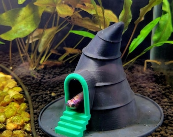 Witch Hat Aquarium Hide - Betta & Shrimp Cave - Fish Tank Halloween Decor