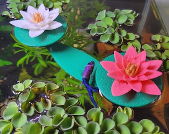 Floating Betta Fish Hammock, Water Lily Flower Perch & Rest Bed, Aquarium Decor