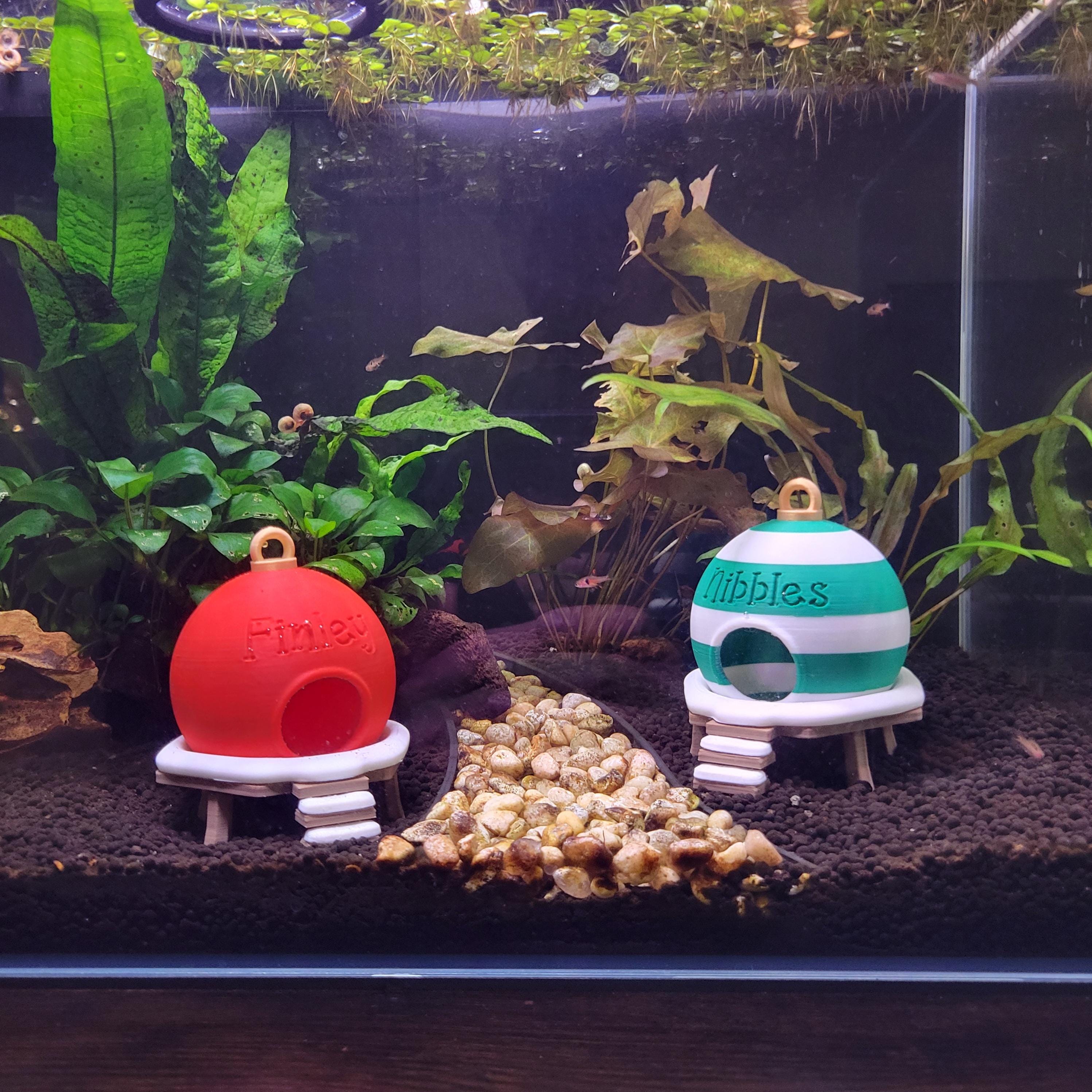 christmas fish tank accessories Christmas Ball Fish Tank Hide - Aquarium Cave for Betta & Shrimp - Holiday  Ornament Decor