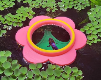 Floating Flower Betta Feeding Ring & Hammock Hide, Fish Feeding Portal, Aquarium Plant Corral