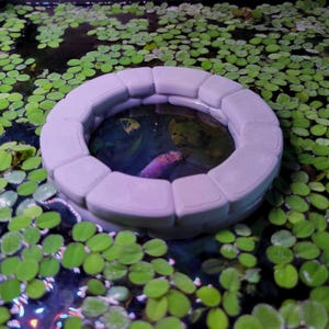 Floating Fish Feeding Ring, Betta Hammock & Hide, Water Well Design Aquarium Decor, Fish Tank Accessory, Whimsical Plant Portal