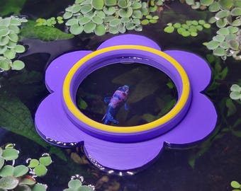 Floating Fish Feeding Ring, Aquarium Feeding Station, Plant Corral and Portal, Flower Decor