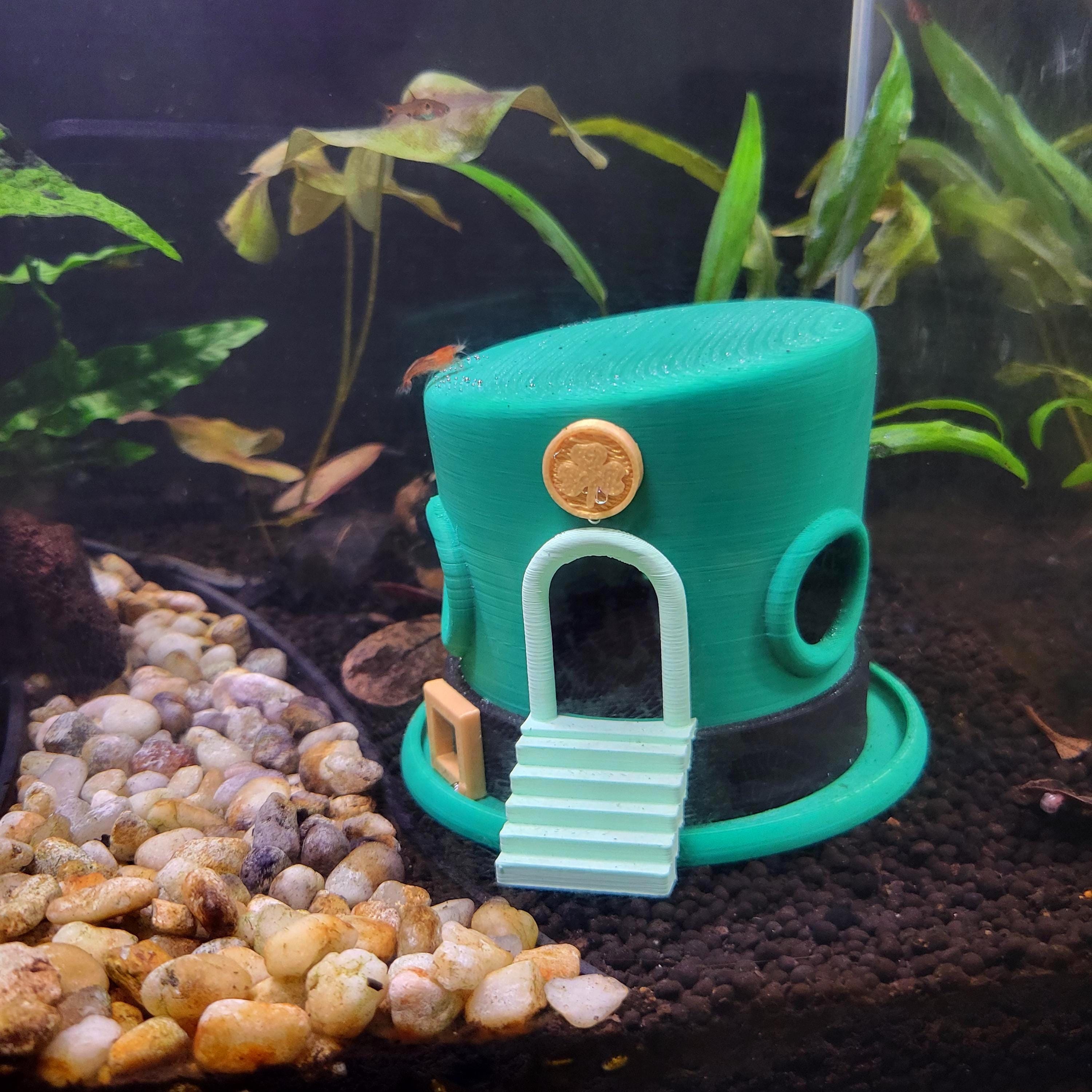 fish tank accessories nearby Vintage Aquarium Castle Ornament Creative Landscaping Resin Decorations for Aquarium Fish Tank This wonderful ornament features an airstone hidden under a plastic pool that creates a cascade of bubbles that gives the appearance of a rushing waterfall (airline tubing and air pump not included) Leprechaun Hat Aquarium Hide