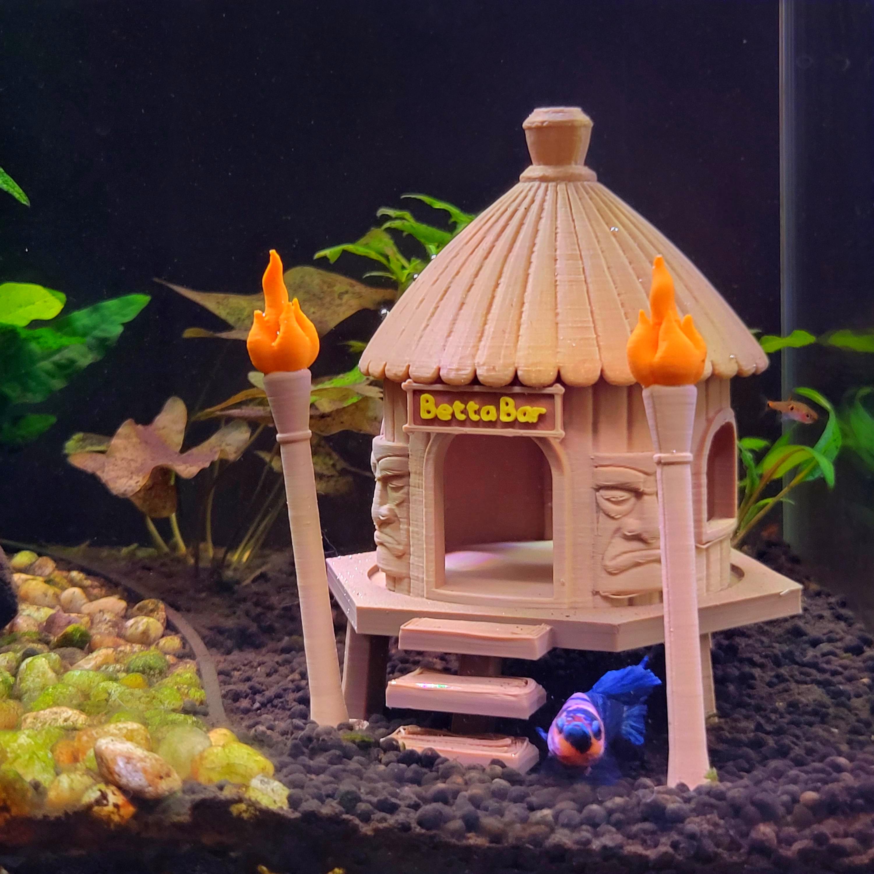 bubble guppies fish tank accessories Tiki Hut Aquarium Hide – Betta & Shrimp Cave