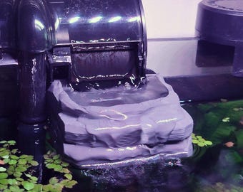 Aquarium HOB Filter Baffle, Calm Water Diffuser for Bettas, Floating Plants Control, Rocky Waterfall