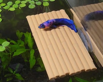 Betta Hammock & Perch - Aquarium Fish Tank Resting Shelf, Bamboo Style Ledge