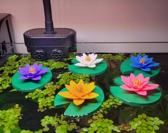 Floating Water Lily Aquarium Decor – Fish Tank Surface Shelter for Bettas, Shrimp