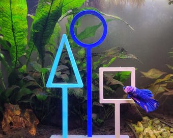 Betta Swim Through Rings – Geometric Aquarium Decor for Bettas, Nano Fish
