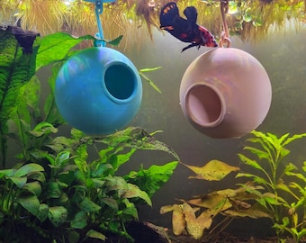 Floating Ball Hide - Aquarium Cave for Bettas, Nano Fish and Shrimp - Fish Tank Decor