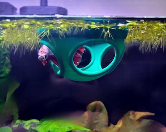 Floating Fish Feeding Ring - Betta Hammock Hide - Aquarium Fish Tank Portal and Plant Corral
