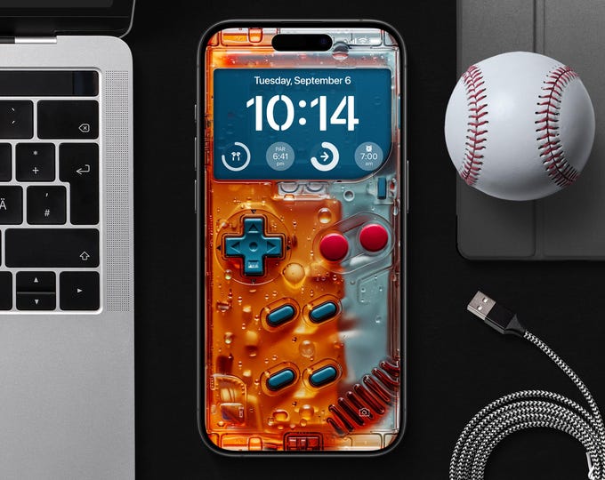4k Orange Cyberpunk Gameboy Console Mobile Wallpaper for iPhone and ...
