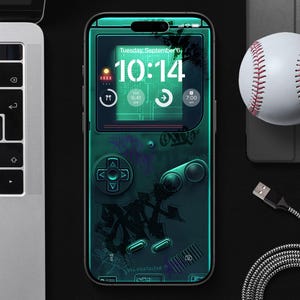 Sfondo mobile originale per console verde Gameboy 4k, sfondi stravaganti per iPhone e telefoni Android, sfondo per smartphone minimalista