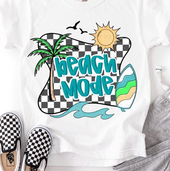 Retro beach mode PNG, boy surf png, Checkered summer sublimation, Palm tree png, coastal summer png, beach shirt, digital download