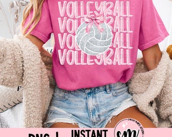 Volleyball png |  Volleyball mom | Volleyball game day | Coquette volleyball | Coquette bow | Team spirit | Digital download
