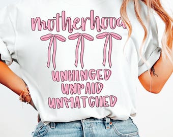 Coquette Motherhood PNG, Funny Mom Shirt, Snarky Motherhood png, Gift for Mom, Retro Mom Life png, Sarcastic Mama png, Digital Download