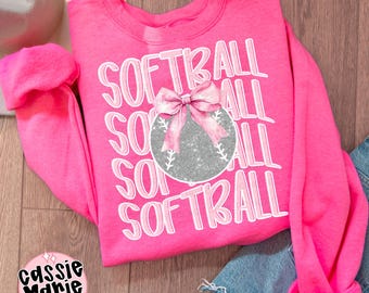 Coquette Softball PNG, Softball Mom Png, Softball Game Day Png, Team Spirit Png, Softball Bow Png, Softball Mama Shirt, Digital download